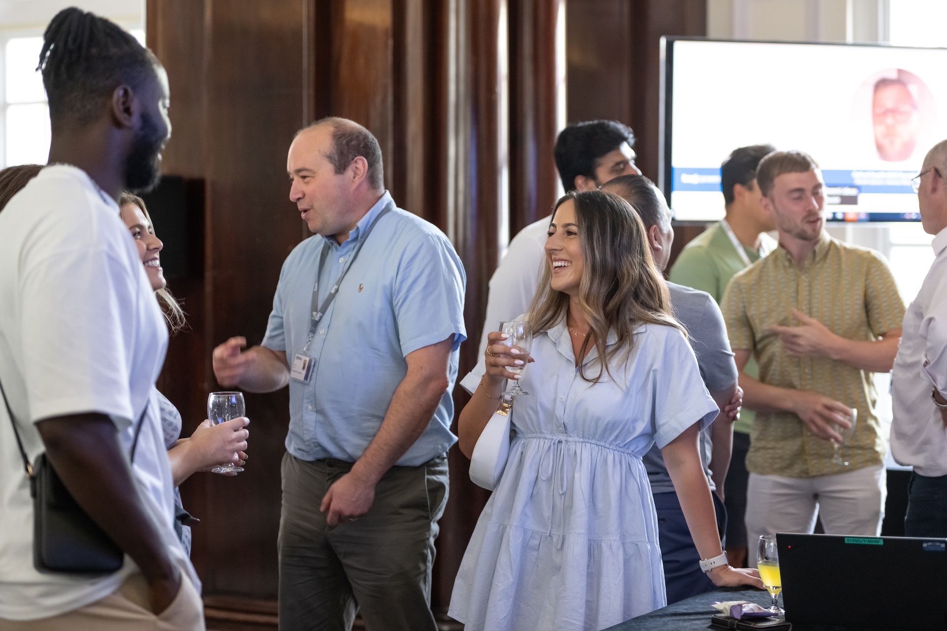 Businessman sitting with colleague in office