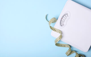 weighing scales with tape measure