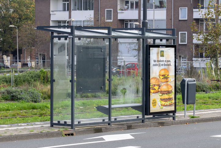 Tram Stop With McDonalds Billboard At Diemen The Netherlands