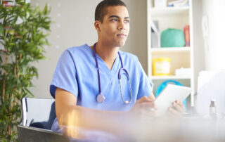 Junior doctor reflecting